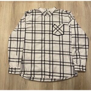 Oakley Long Sleeve Flannel T Shirt Sz 2XL Mens Black White Plaid Heavyweight